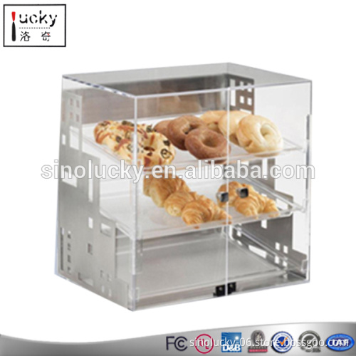 Acrylic bakery display showcase custom size nread display cabinet for food storage case container